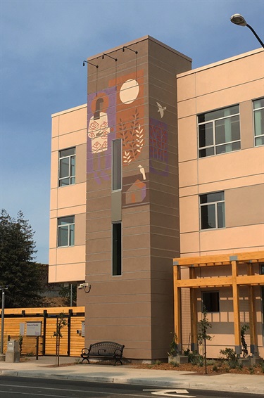 A mural painted on the wall of a building. 
