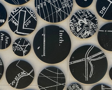 A detail of an abstract artwork.