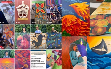 A series of photos of artwork. 