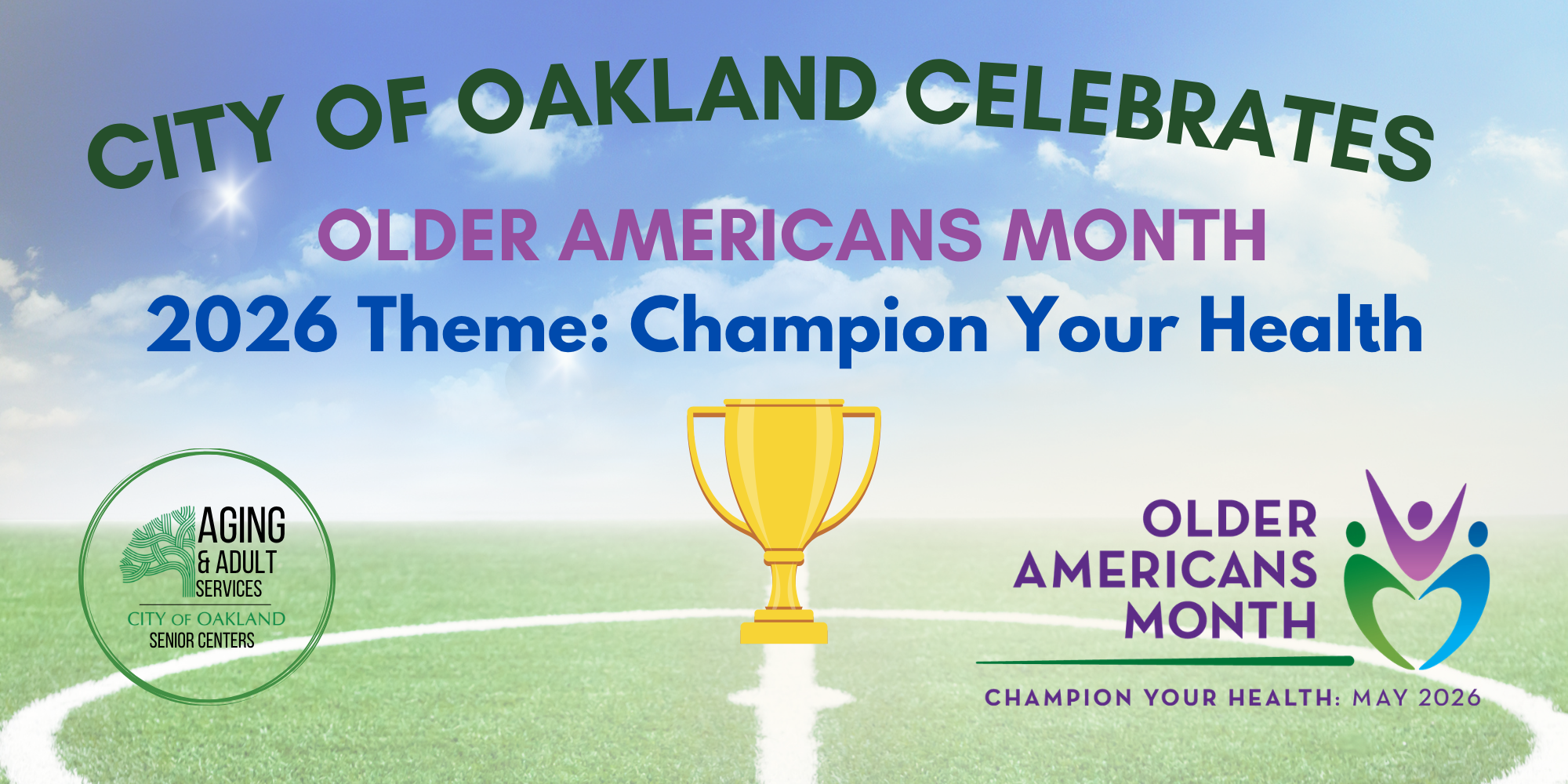 green field with blue sky older americans month