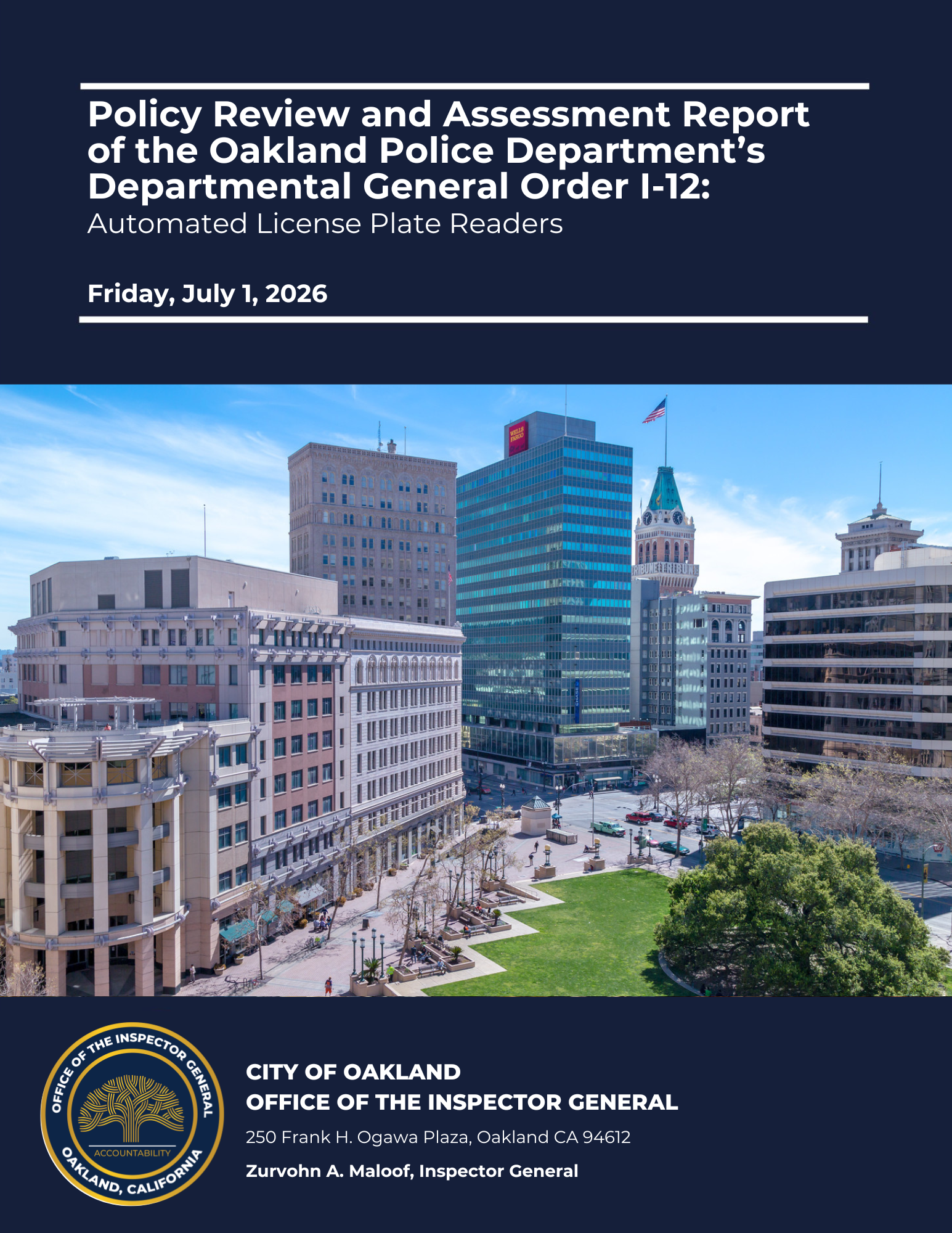 Cover page of DGO I-12 policy review