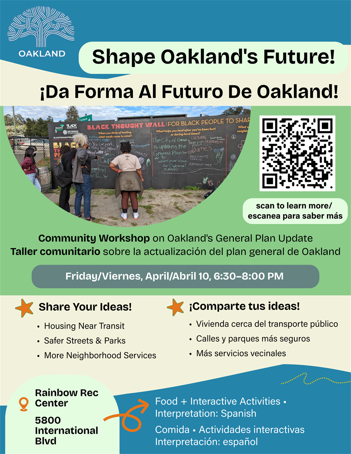 Colorful D6 GPU Workshop flyer with event details and qr code