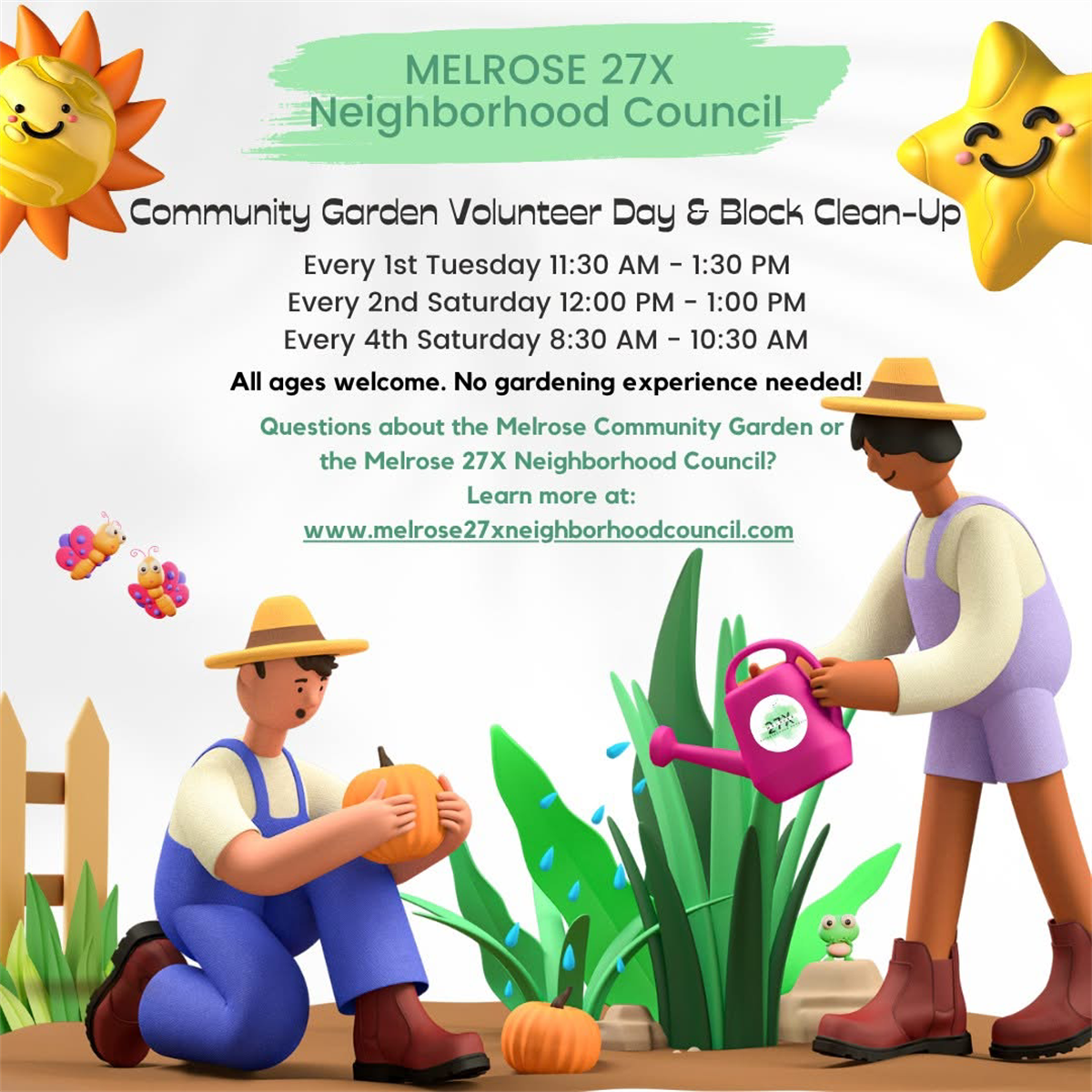 Melrose 27X Community Cleanup and Gardening on Fourth Saturdays