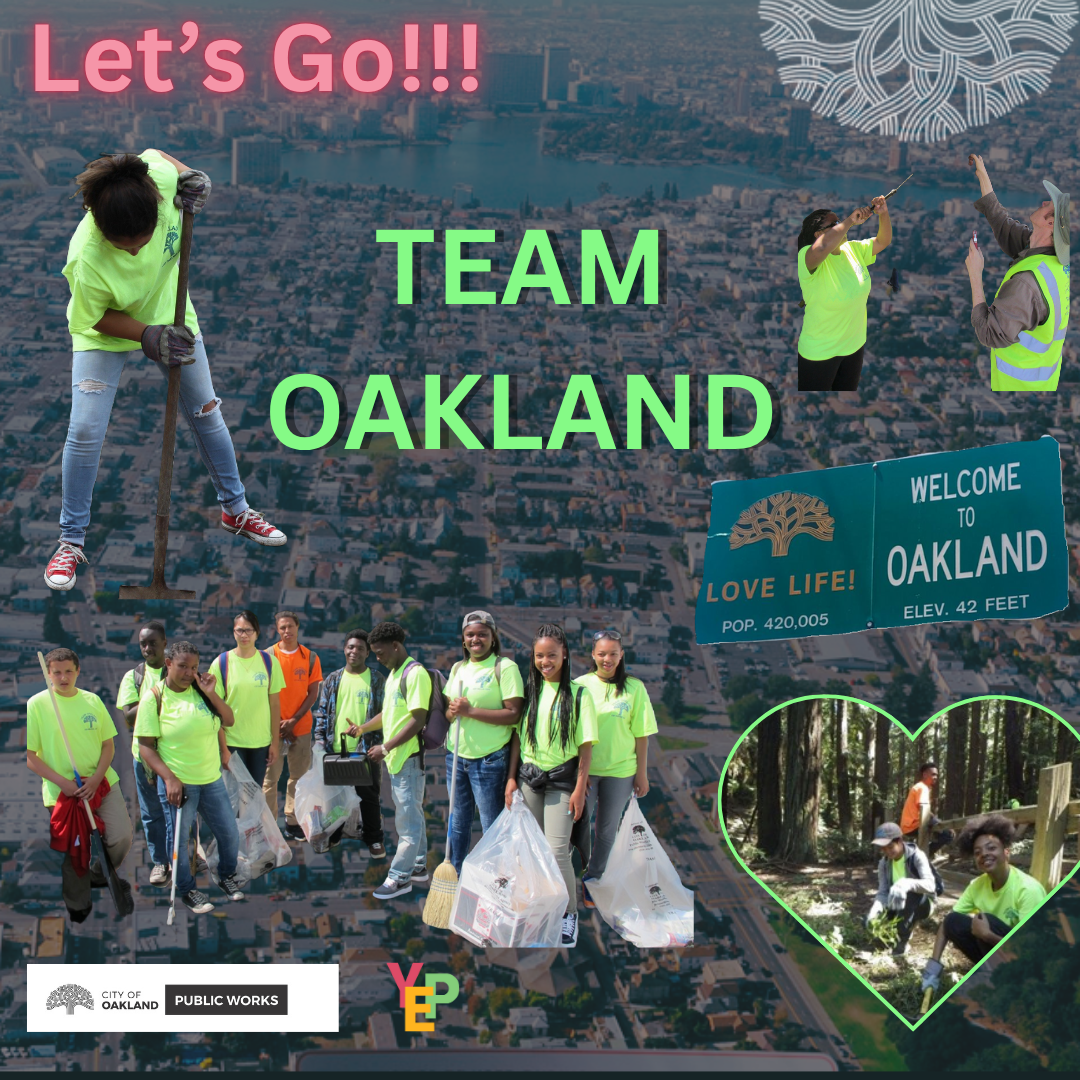 Team Oakland Youth Participating cleaning litter and doing habitat restoration