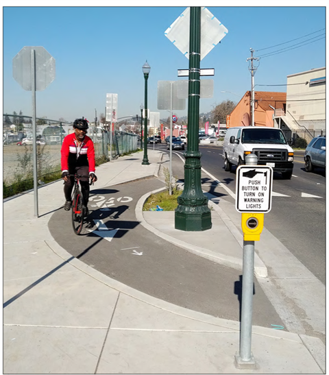 bike rider in intersection