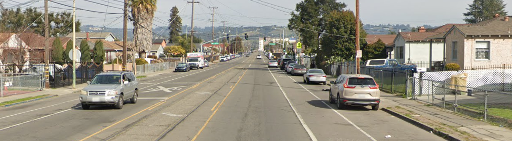 View of 105th Avenue looking east
