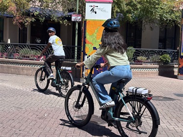 People riding bikes together