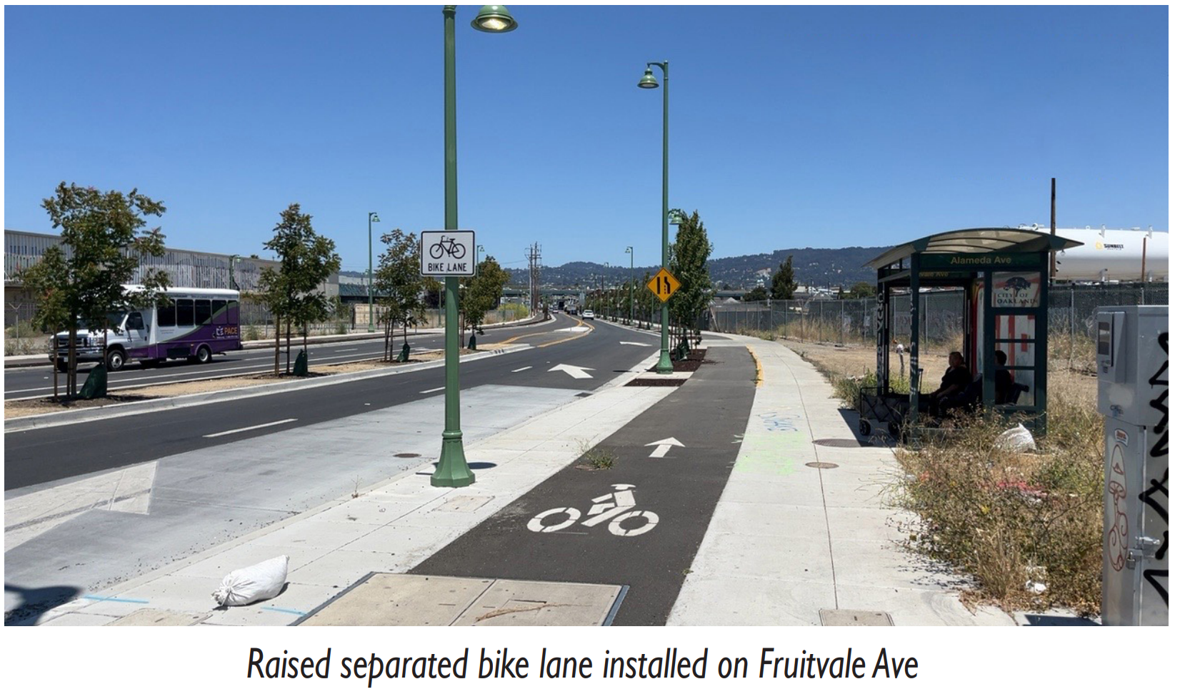 Fruitvale NB Bike Lane at Alameda Ave Bus Stop