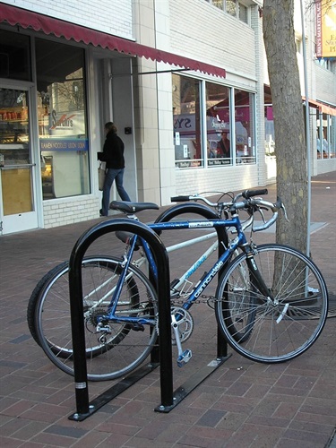 flange mounted 2-loop powder coated rack
