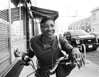 A portrait of a person looking at the camera. 