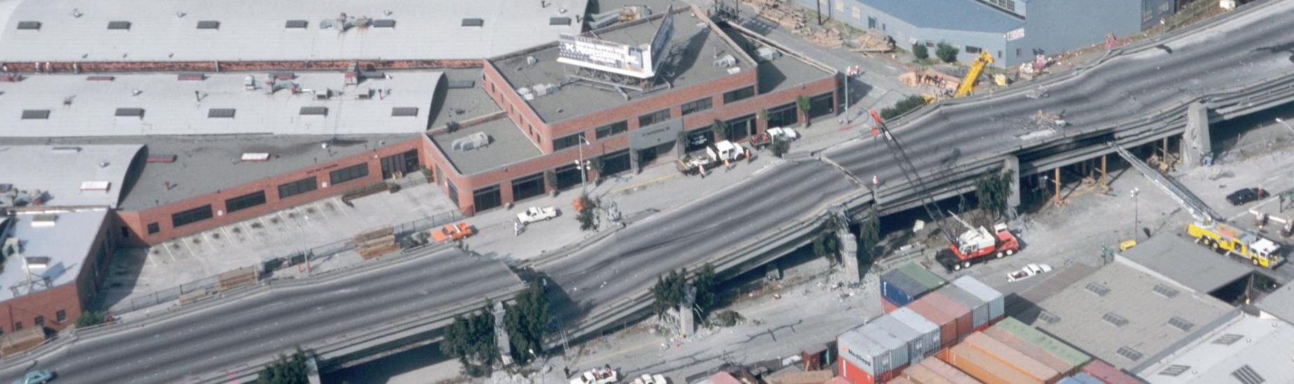 Image of the Cypress Freeway Collapse from 1989 Loma Prieta Earthquake
