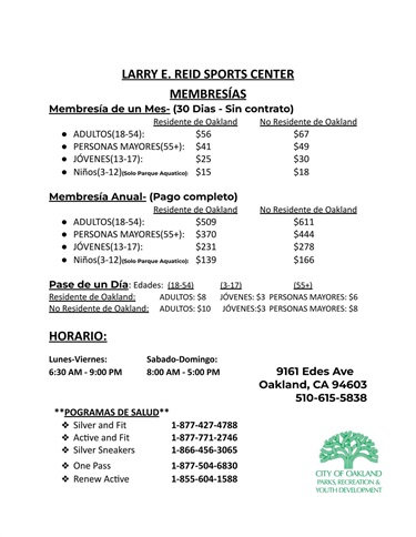 LRSC Membership Rates (Spanish)