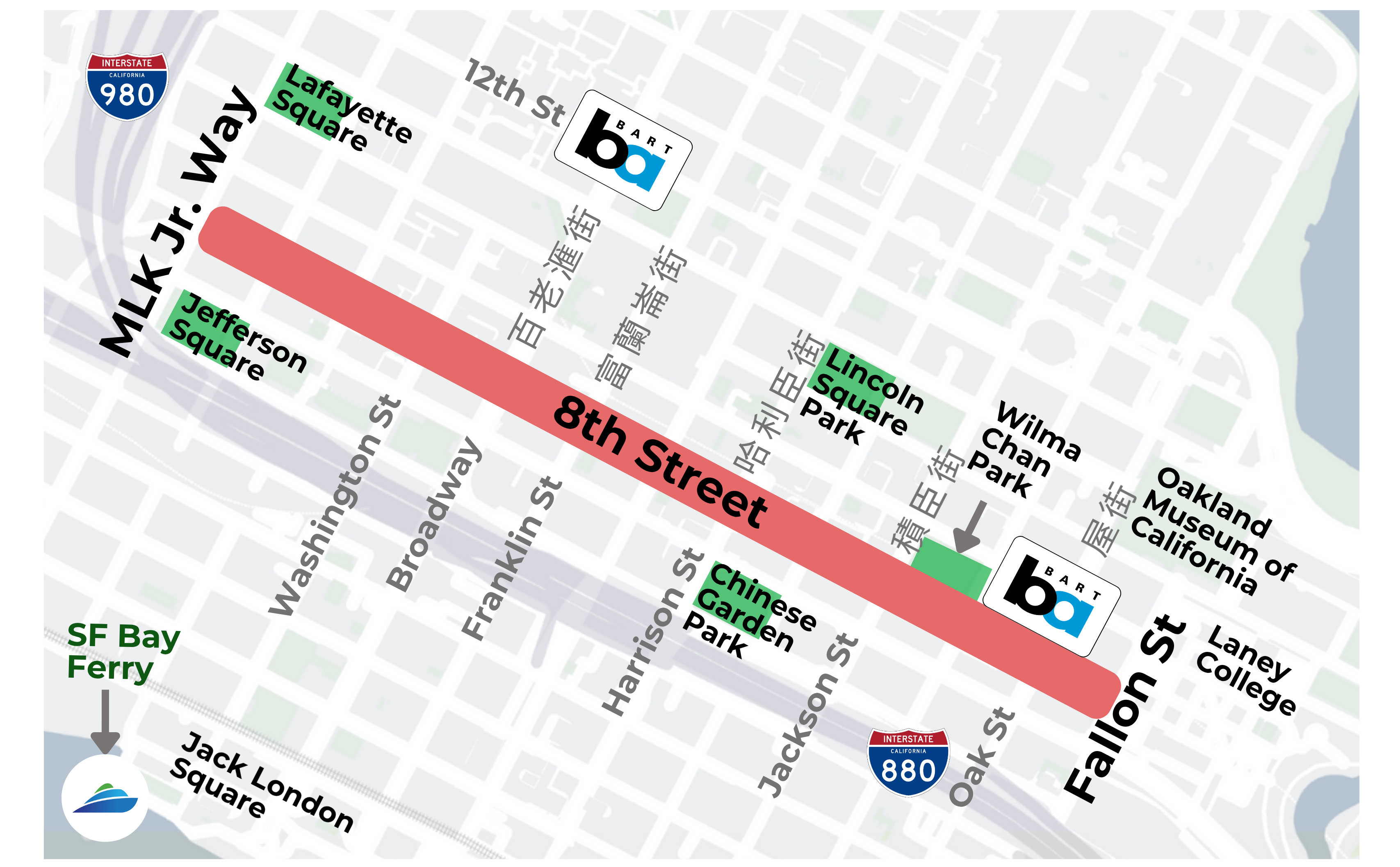Map of Project: 8th Street Corridor Improvements